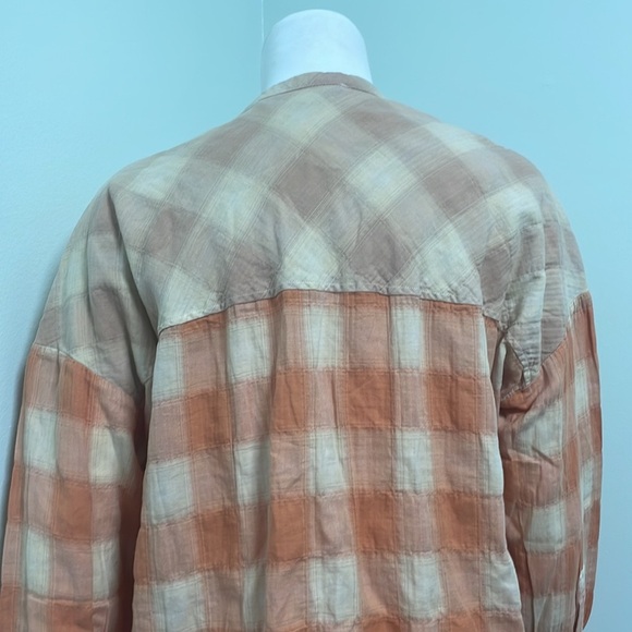 IRO Mayra Monocrome Checkered Plaid V Neck Blouse - Picture 14 of 14